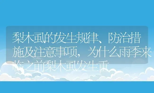 梨木虱的发生规律、防治措施及注意事项,为什么雨季来临之前梨木虱发生重 | 养殖学堂