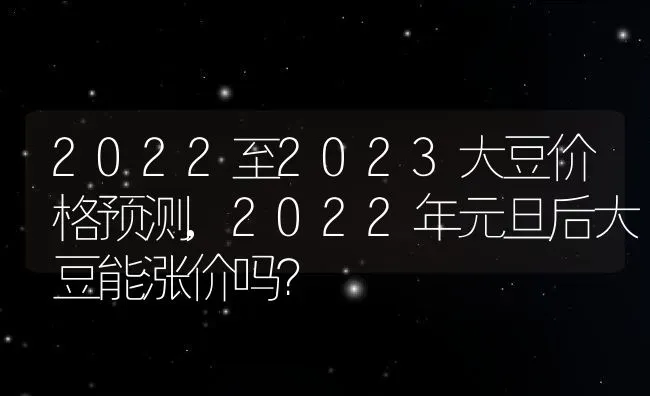 2022至2023大豆价格预测,2022年元旦后大豆能涨价吗？ | 养殖科普