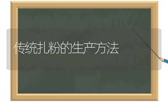 传统扎粉的生产方法 | 养殖技术大全