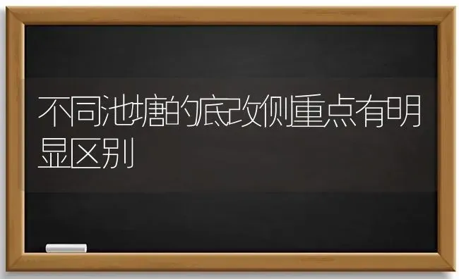 不同池塘的底改侧重点有明显区别 | 养殖技术大全