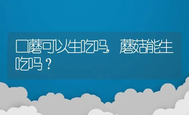 口蘑可以生吃吗,蘑菇能生吃吗？ | 养殖科普