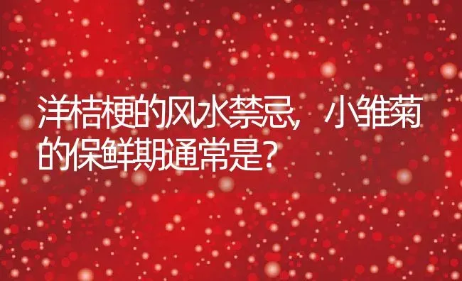 洋桔梗的风水禁忌,小雏菊的保鲜期通常是？ | 养殖科普