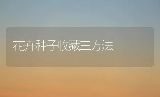 花卉种子收藏三方法 | 养殖技术大全