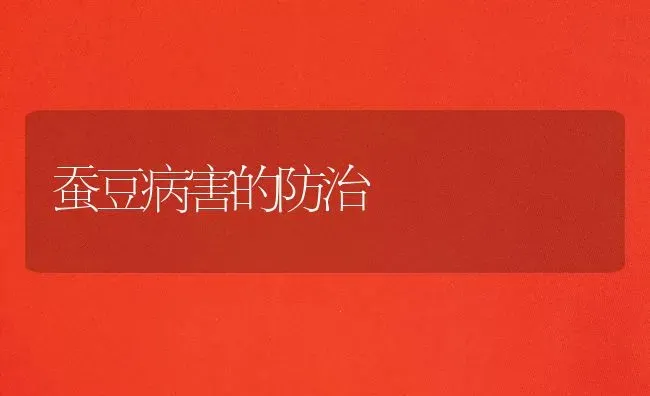 蚕豆病害的防治 | 养殖技术大全