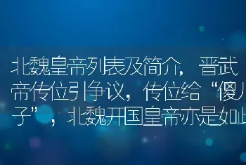 北魏皇帝列表及简介