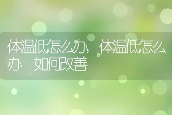 体温低怎么办