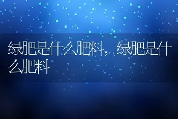 绿肥是什么肥料