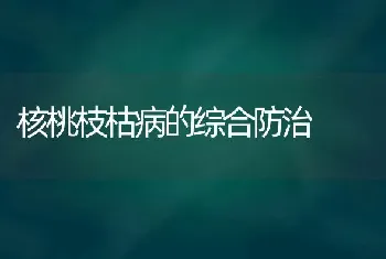 核桃枝枯病的综合防治