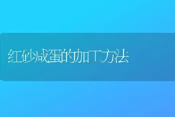 红砂咸蛋的加工方法