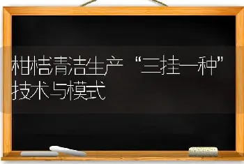 柑桔清洁生产“三挂一种”技术与模式