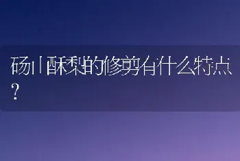 砀山酥梨的修剪有什么特点?