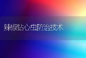 辣椒钻心虫防治技术