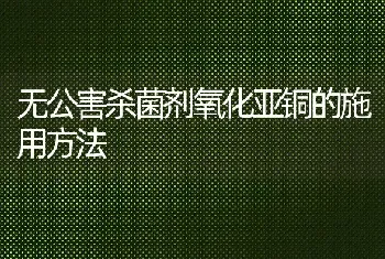 无公害杀菌剂氧化亚铜的施用方法