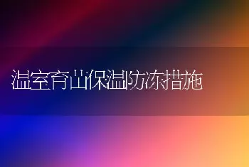 温室育苗保温防冻措施