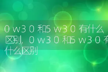 0w30和5w30有什么区别