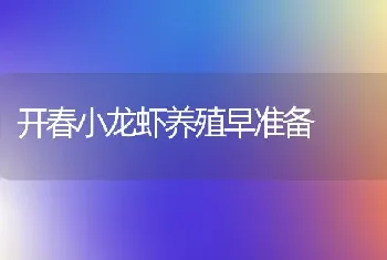 开春小龙虾养殖早准备