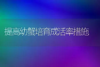 提高幼蟹培育成活率措施