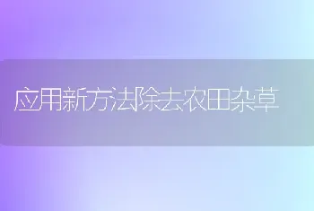 应用新方法除去农田杂草