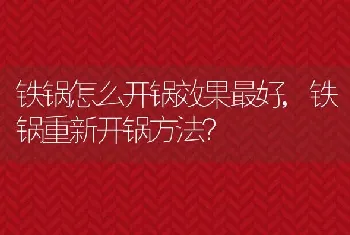 铁锅怎么开锅效果最好