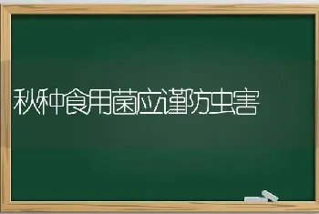 秋种食用菌应谨防虫害