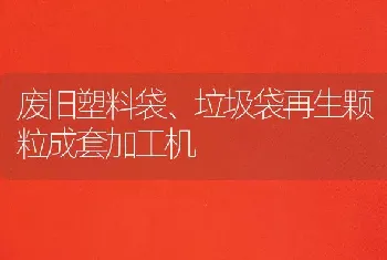 废旧塑料袋、垃圾袋再生颗粒成套加工机