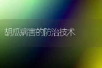 胡瓜病害的防治技术