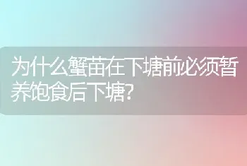 为什么蟹苗在下塘前必须暂养饱食后下塘?