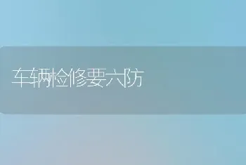 车辆检修要六防