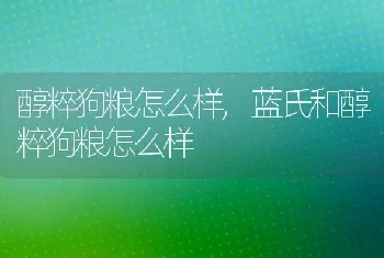 醇粹狗粮怎么样,蓝氏和醇粹狗粮怎么样