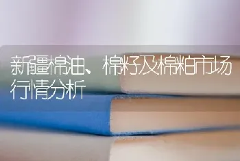 新疆棉油、棉籽及棉粕市场行情分析