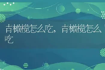 青橄榄怎么吃