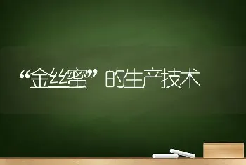 “金丝蜜”的生产技术