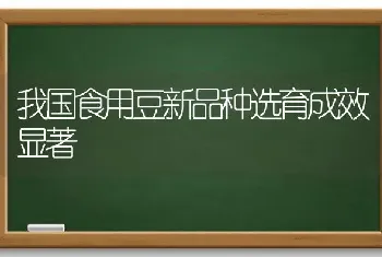 我国食用豆新品种选育成效显著