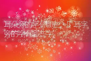 耳朵旁的字有哪些,阝耳字旁的字有哪些字