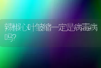 辣椒心叶皱缩一定是病毒病吗?