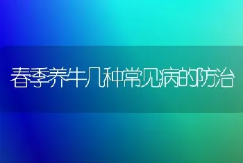 春季养牛几种常见病的防治