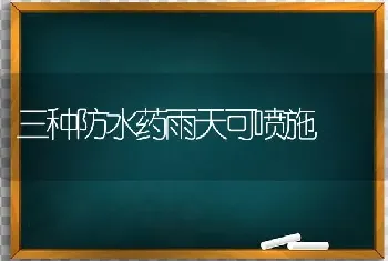 三种防水药雨天可喷施