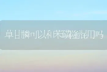 草甘膦可以和苯磺隆混用吗