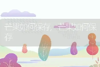 芒果如何保存