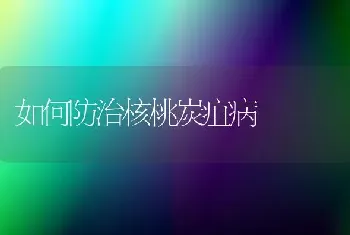 如何防治核桃炭疽病