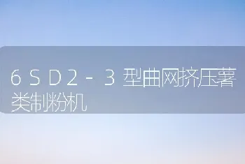 6SD2-3型曲网挤压薯类制粉机