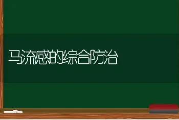 马流感的综合防治