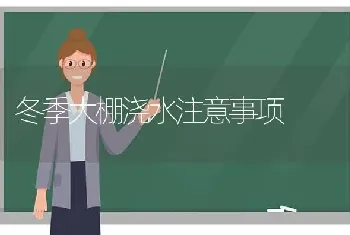 冬季大棚浇水注意事项