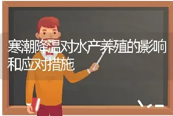 寒潮降温对水产养殖的影响和应对措施