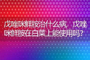 戊唑咪鲜胺治什么病