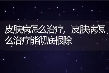 皮肤病怎么治疗