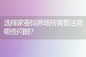 选择家蚕饲养场所需要注意哪些问题?