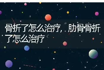 骨折了怎么治疗