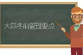 大蒜冬前管理要点