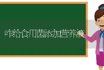 咋给食用菌添加营养液